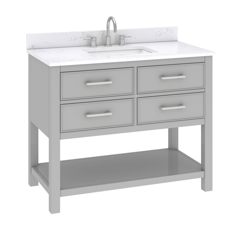 Brooks 43'' W Single Vanity, Chilled Gray, Nickel