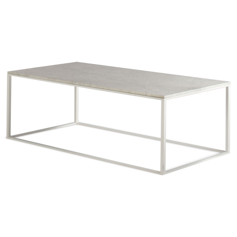 Minimalista Coffee Table, White, 13" H x 60" W x 29" D