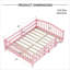 Lit de sol pour chambre d'enfant Montessori, structure pleine grandeur en bois massif rosé avec garde-corps et lattes