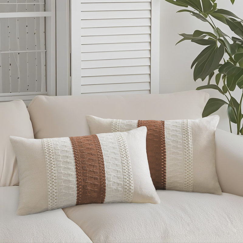 Housse de coussin Barossa, Orange brûlé, Rectangle H 12 po x l 20 po