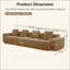 Canapé modulaire à 4 places avec passepoil à bordure française, sans assemblage requis, canapé moderne à 4 places avec coussins décoratifs, tissu de velours-1071629187-817392775