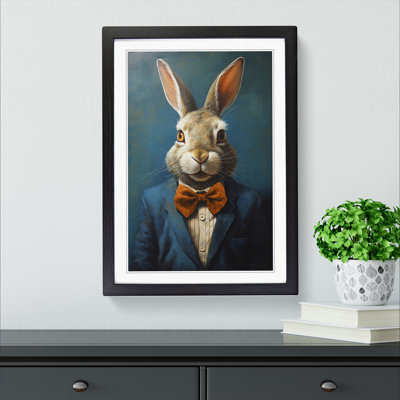 Rabbit Expressionism No.4 - Single Picture Frame Print on Wood