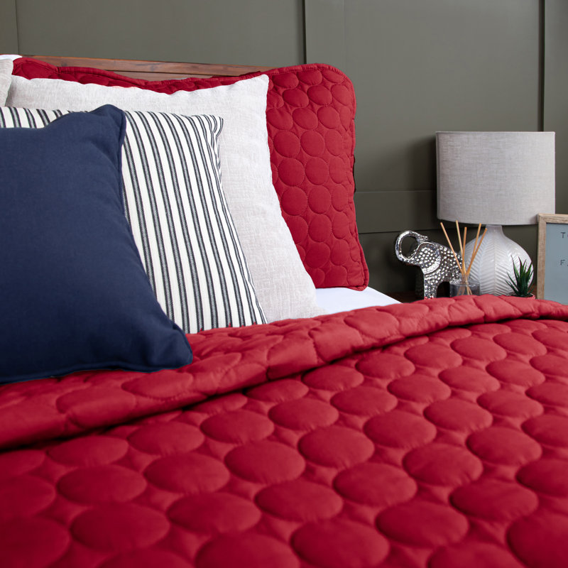 Chili Pepper Red Twin Microfiber Quilt Set with Sham