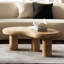 Table basse d'extérieur texturée en travertin Elowen