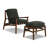 Mid Century Solid Wood Lounge Chair & Ottoman-121466849