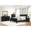Lit-bateau à finition noire de style grand lit 1pc