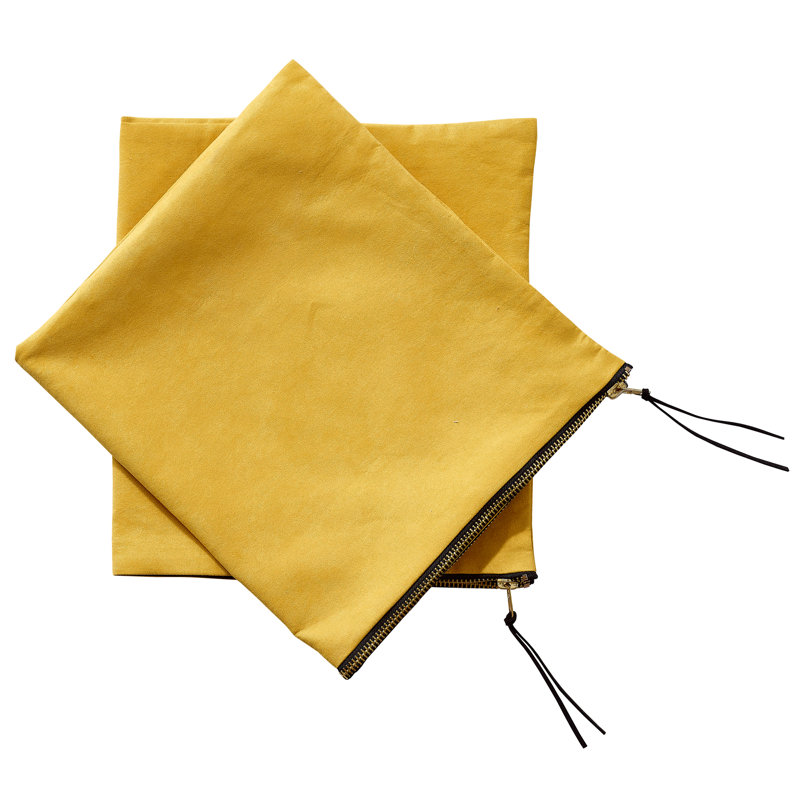Suede Reversible Pillow Cover, Lemon Curry