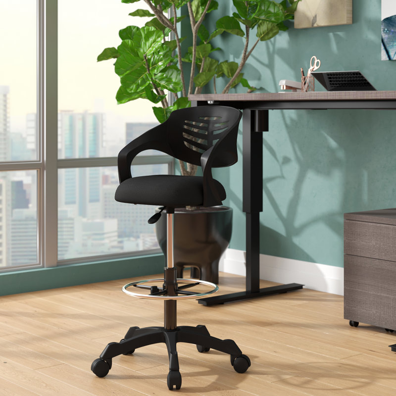 Thrive Mesh Drafting Chair by Modway, Black