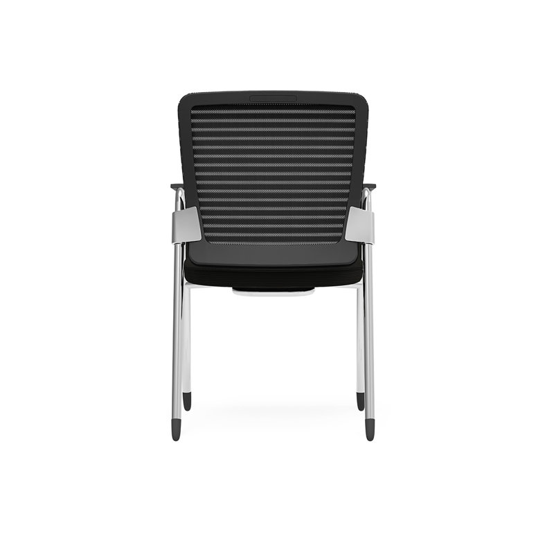 Chaise de salle d'attente en filet 23,51 "avec structure en métal, Noir
