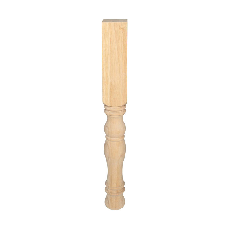 Pieds carrés en bois massif H 34-1 / 2 po x 4 po Granham Island, Bois franc, Paquet de 4