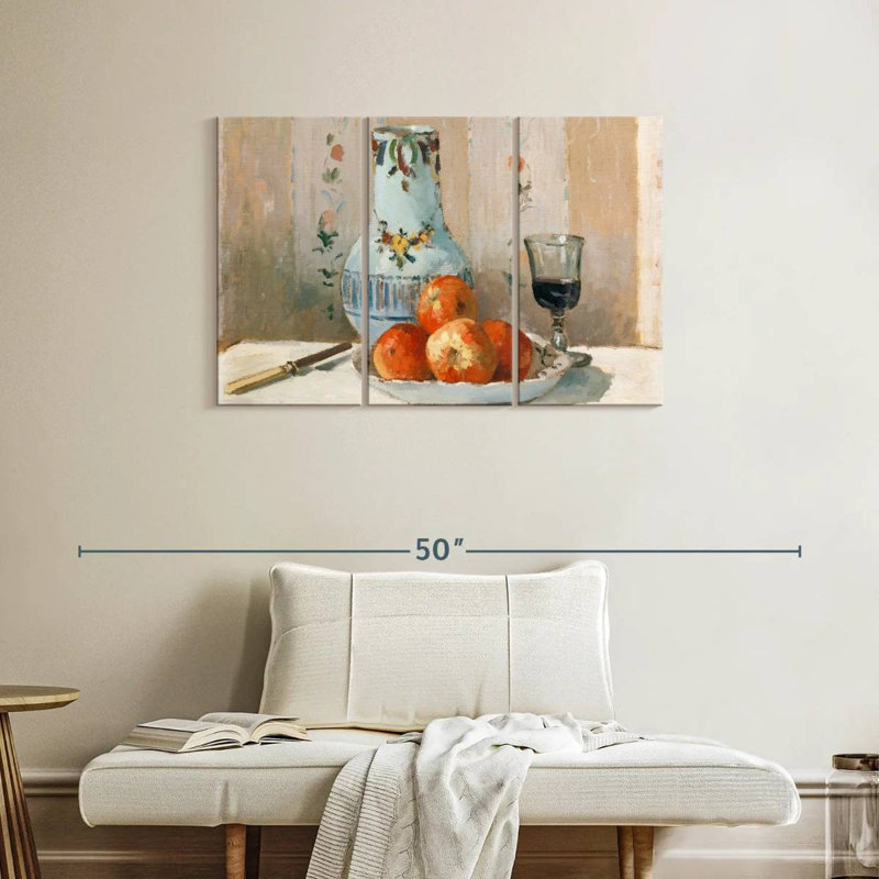 Yarlin nature morte avec pommes et pichet 1872, H 24 po x l 38 po