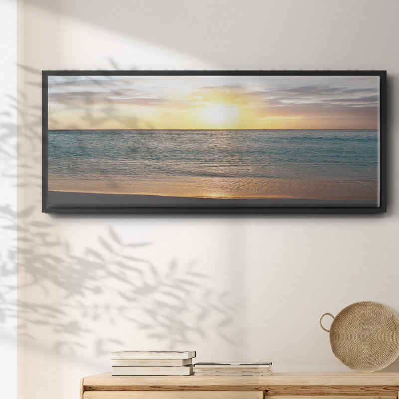 Sunset Reflection, reproduction d'art sur toile, H 24 po x l 60 po x P 1,5 po, Noir