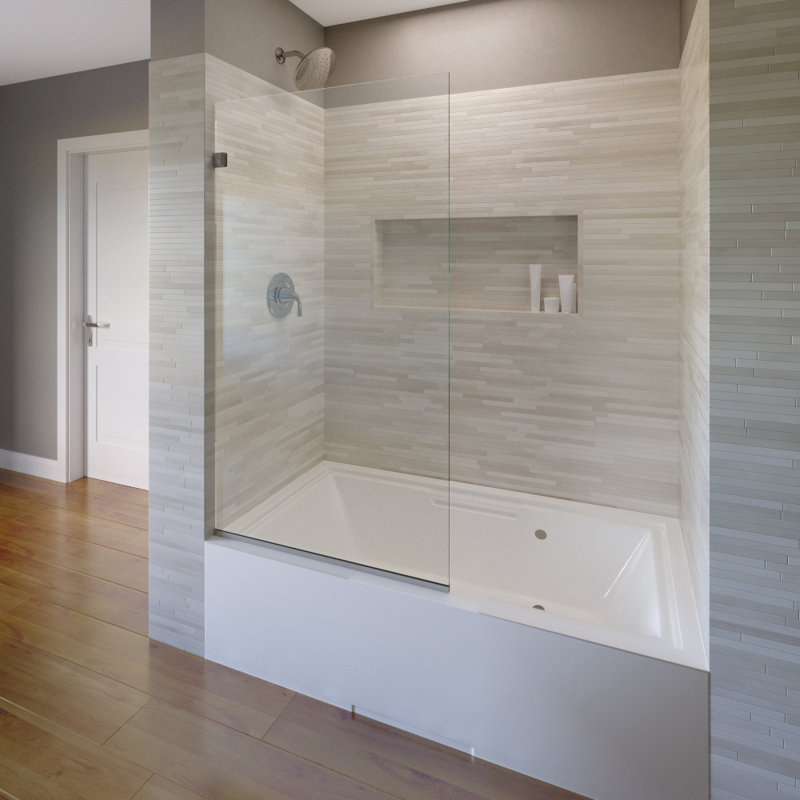 Celesta 36'' - W x 60'' H Door Frameless Tub Door with, Chrome