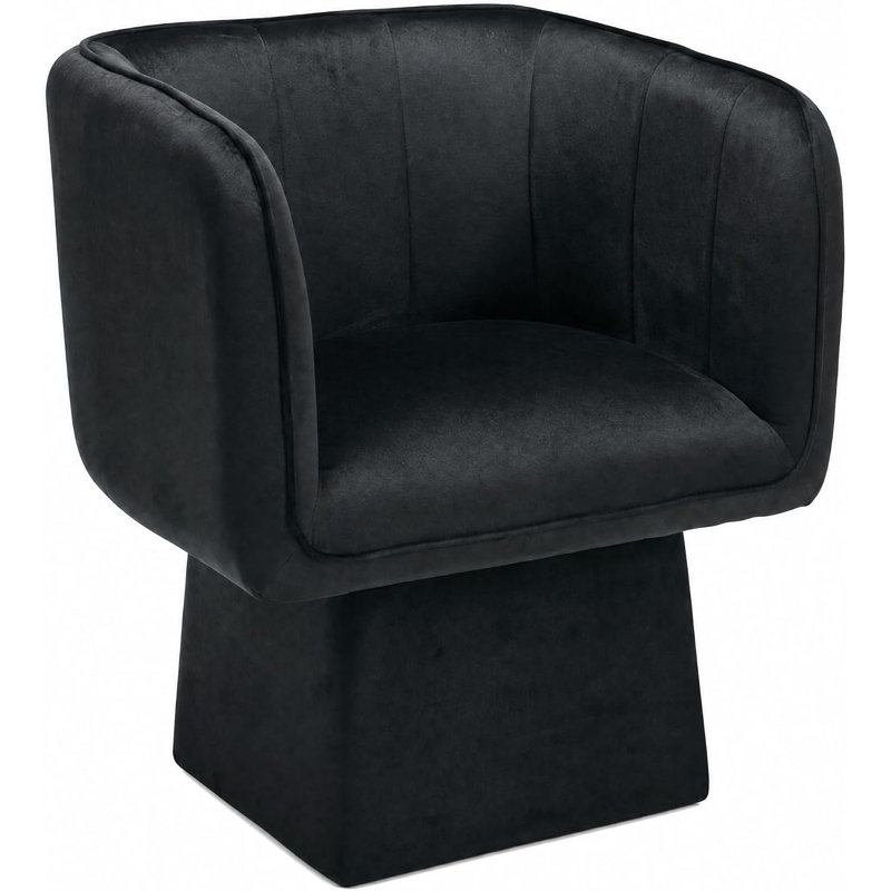 Fauteuil lounge moderne pivotant à 360° en velours, style tonneau
