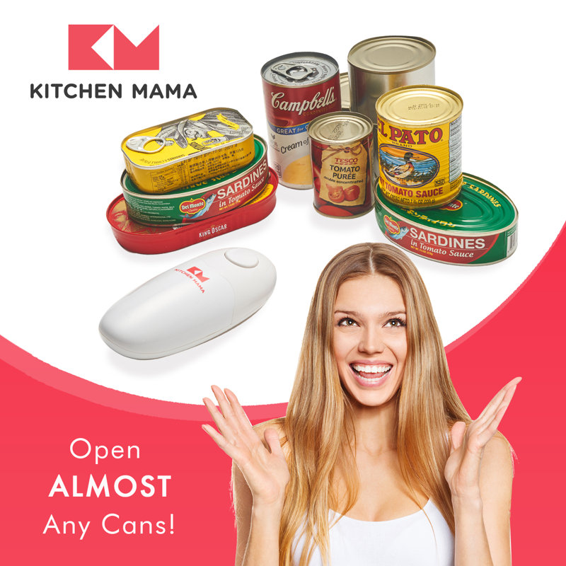 White Battery Operated Hands-Free Electric Can Opener