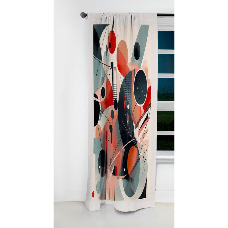 Turnbow - Rideau occultant abstrait minimalisme - 1 panneau, L 52 po x L 108 po