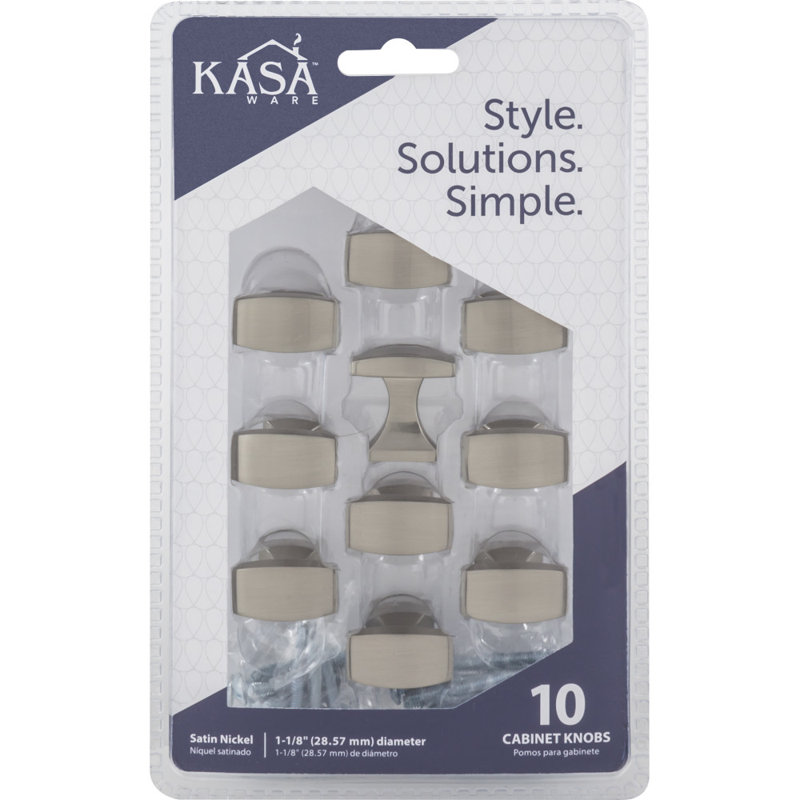 1 1/8" Length Bar Knob, Satin Nickel