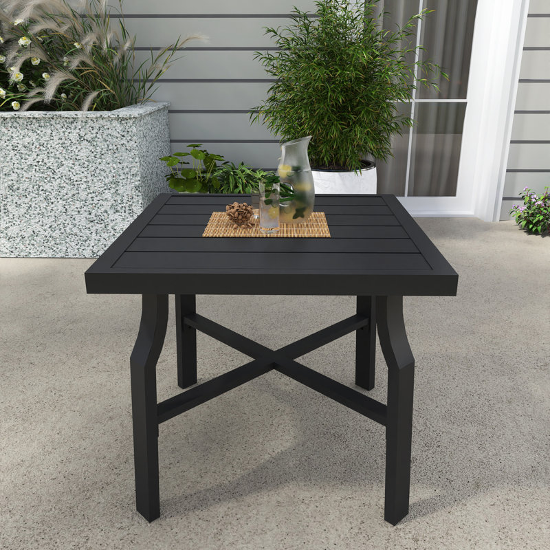 Table basse carrée d'extérieur en aluminium