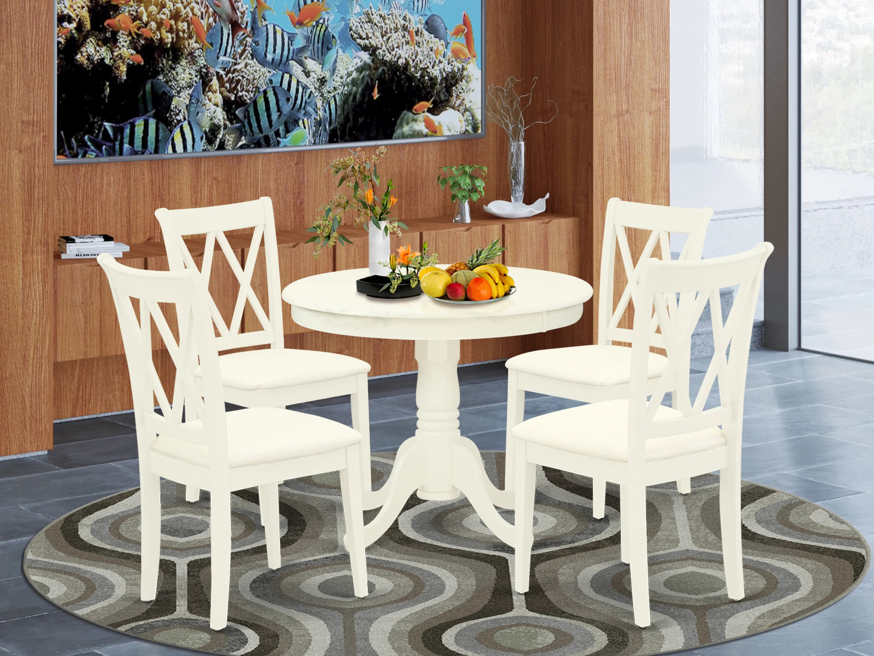 Winston Porter Iancarlo 5 - Piece Pedestal Dining Set | Wayfair