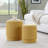 Ottoman Set in Yellow Fabric