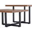 Table basse à deux niveaux en noyer foncé aux dimensions modernes et scandinaves, dimensions 47 * 23,5 * 18.