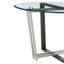 Table de salle à manger contemporaine Kasius 48 "avec base en acier et plateau en verre-1103734498