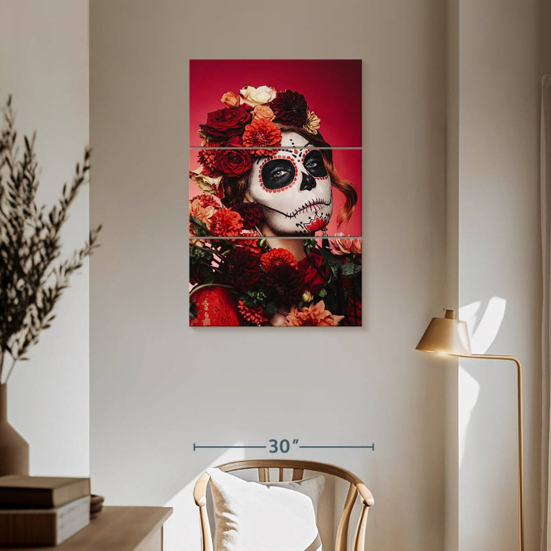 Femme Sugar Skull, H 57 po x l 36 po