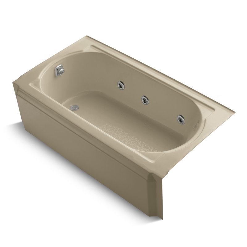 Memoirs Alcove 60" x 33.75" Whirpool Bathtub, Mexican Sand
