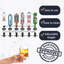  Black 6 Bottle Wall Mounted Bar Rail & 25ml Spirit Optics, UK Made, Fits 70cl–1.5L Bottles