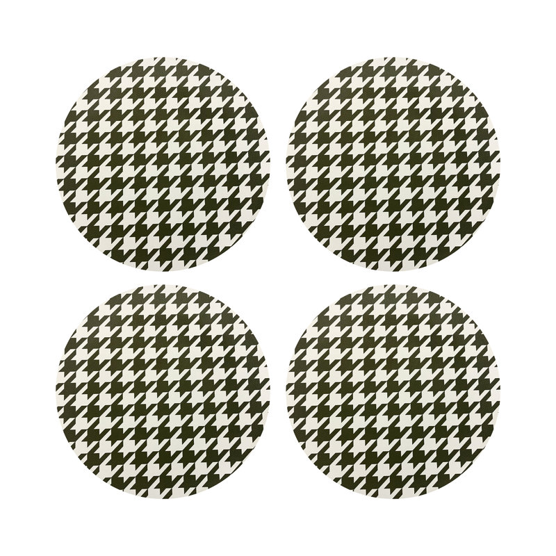 Napperon Houndstooth, Vert / Blanc