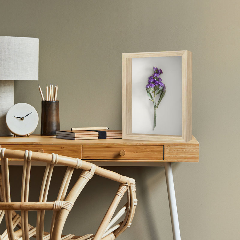 Cadre Delboxillo Shadowbox de 1,5 po de profondeur pour objets avec façade en verre, Chêne, L 11 po x H 14 po