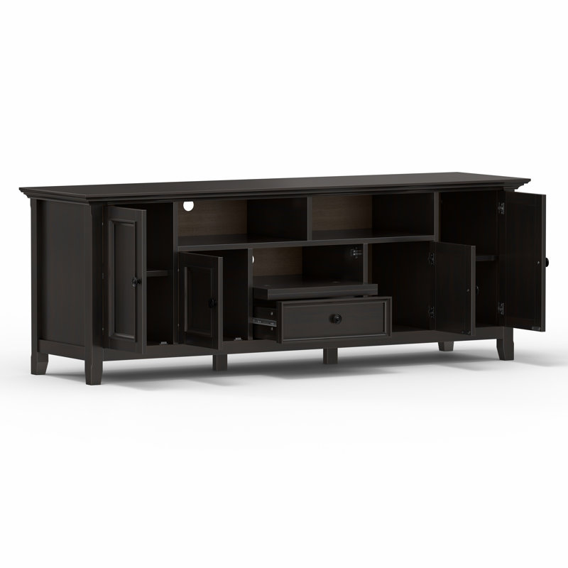 Amherst 72"W Solid Wood Transitional TV Stand for TVs up to 80" with 2 Cabinets, 2 Drawers, and Adjustable Shelves