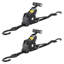 Sangles rétractables à cliquet | 4 sangles auto-rétractables avec sangles à cliquet robustes avec boucles souples pour moto, camion, remorque, fourgon utilitaire | Résistance à la rupture de 1500 lb