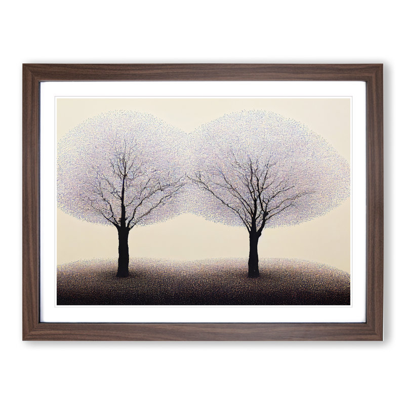 Mysterious Trees 1 Piece Single Picture Frame Wall Art, 25cm H x 34cm W x 2cm D, Walnut