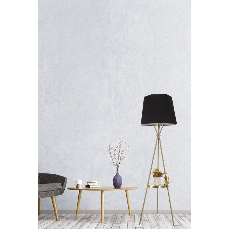 Breigha 165cm Tray Table Floor Lamp, Black
