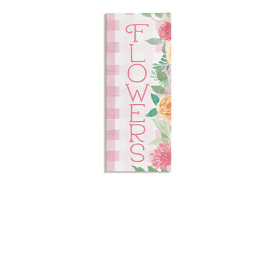 Pink Gingham & Flowers Canvas, design by Lux + Me Designs