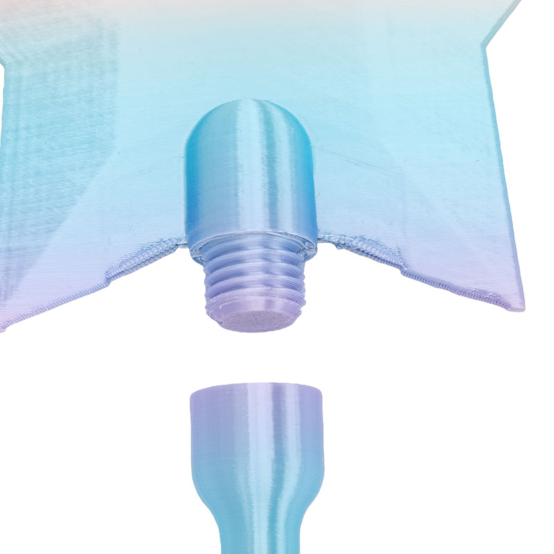 Porte-fée en forme de baguette de carte de crédit imprimée en 3D pour jouer à la caisse 1, Pink/Blue