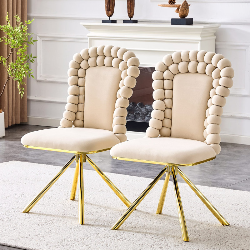 Chaises de salle à manger Puffy Bubble Chair, 2, Beige