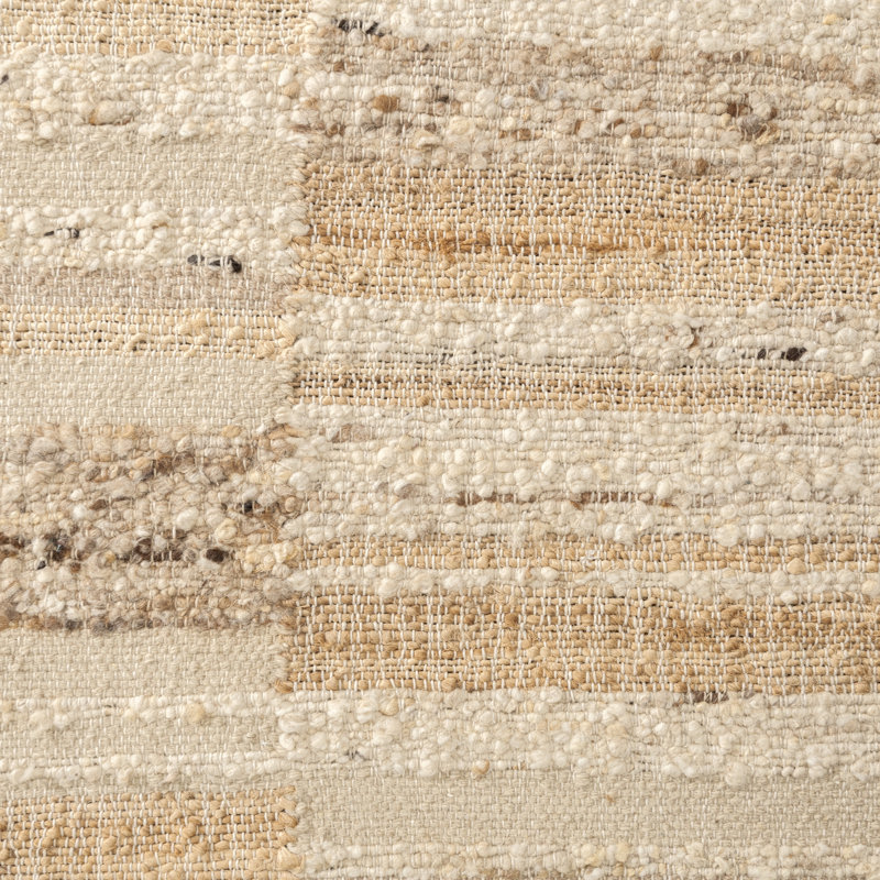 Idra Striped Area Rug in Ivory, Rectangle 5' x 8'