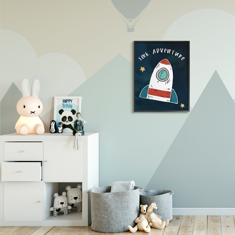 Seek Adventure citation inspirante, Giclée encadrée noir minuit, H 30 po x l 24 po