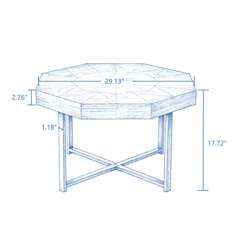 Table basse Farmhouse, Marron antique