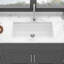 32"X19" Quartz Kitchen Sink White - , Hygienic Workstation Undermount 32X19" White, Robust Material-121675755