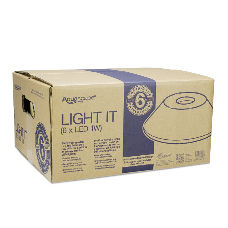 1-Watt Black LED Waterfall and Landscape Accent Lights, 6-Pack