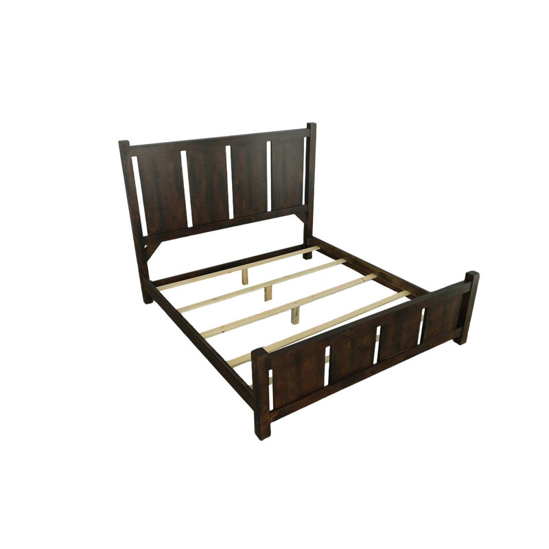 Woodbury Rustic Brown Pine Queen Panel Bed