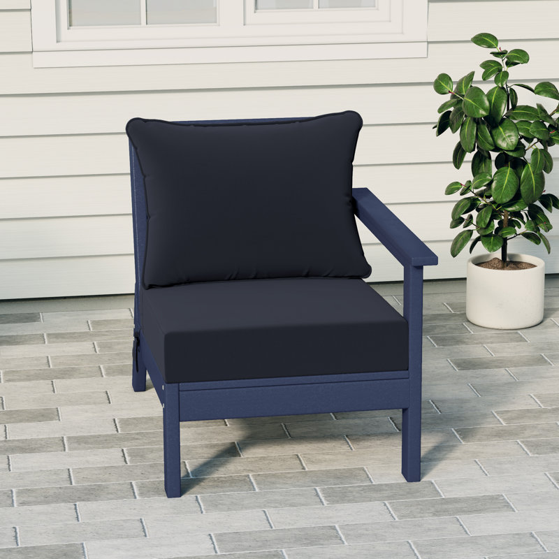 Fauteuil à assise profonde avec coussins profonds, Navy Blue, Navy Blue
