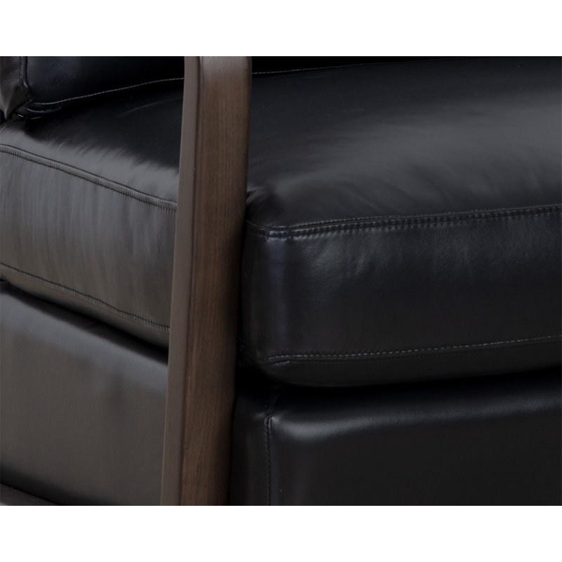 Lounge Chair, Black Genuine Leather