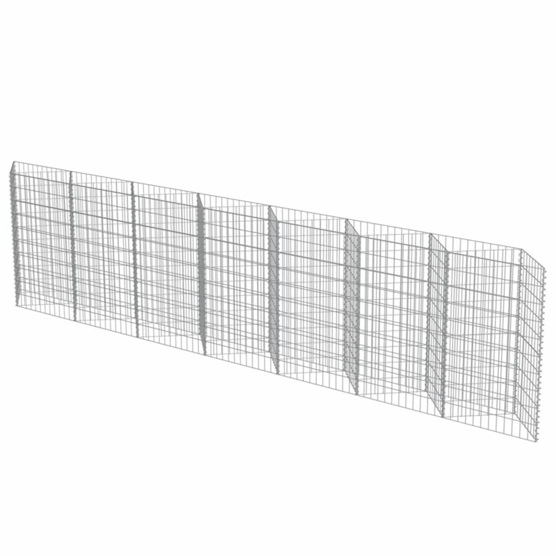 vidaXL Gabion Basket, Galvanized-Steel Garden Planter, High Load Capacity
