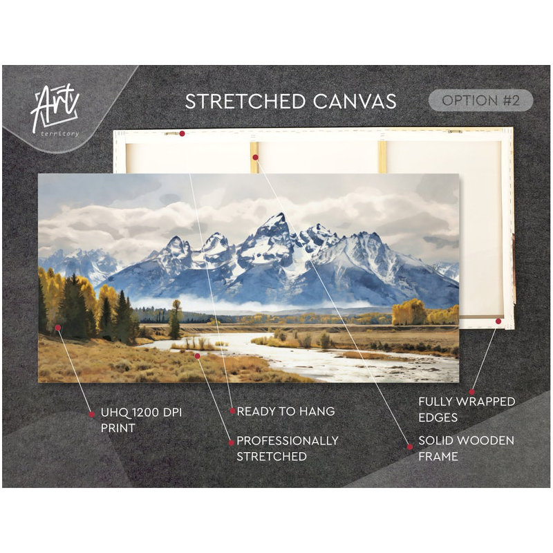 Parc national de Grand Teton, art mural horizontal, Toile tendue, L 56 po x H 28 po x P 1,5 po