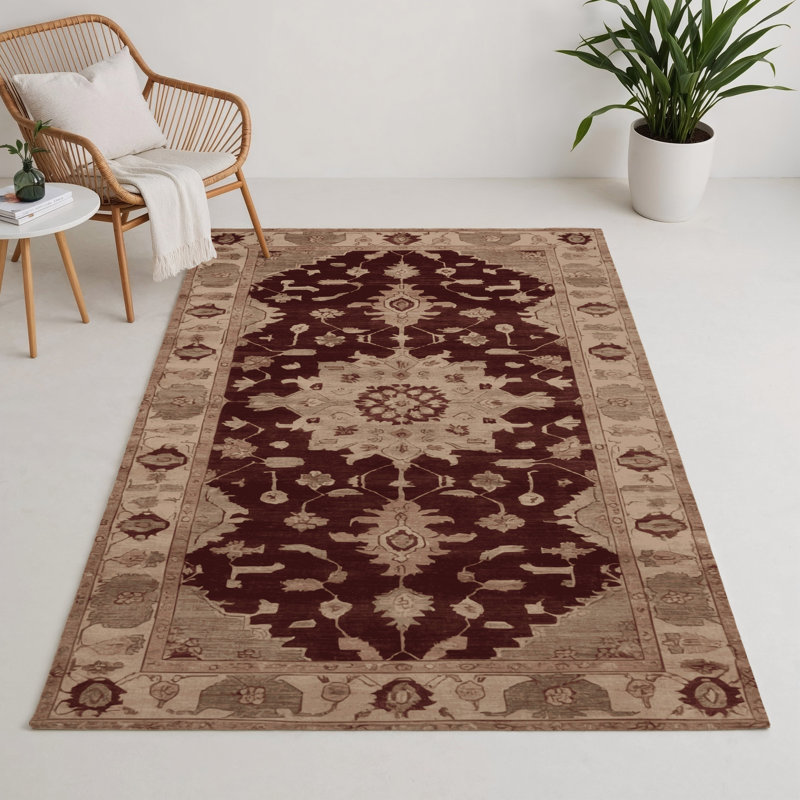 Tapis intérieur et extérieur brun Overdyed, Rectangulaire 3 pi x 5 pi