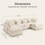 Canapé d'angle modulaire surdimensionné de 129,8 pouces avec 2 poufs, canapé-lit en forme de U à assises profondes pour salon